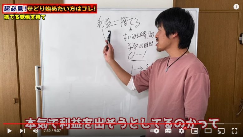村上さんがホワイトボードを使って説明している場面。熱量について話始める場面。